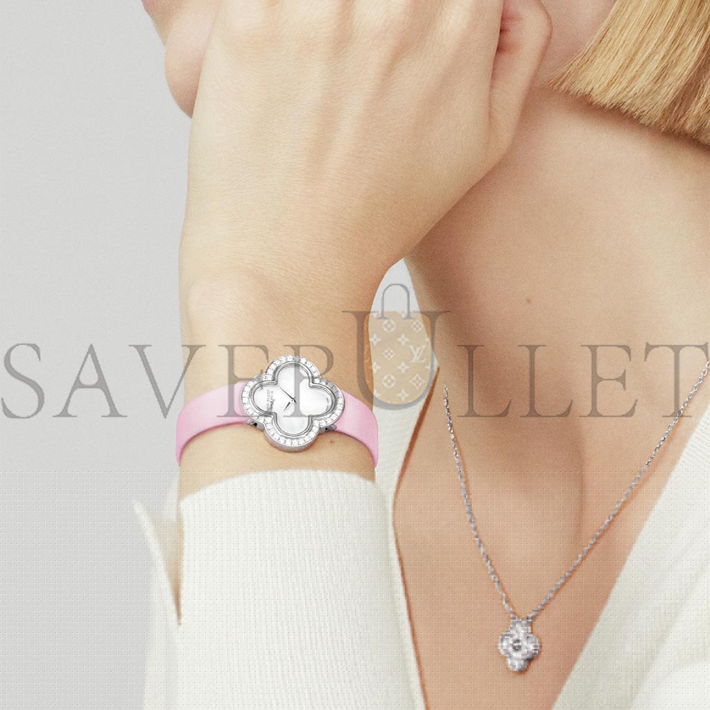 v*n cl*f arpels vintage alhambra pendant - white gold, Di*m*nd vcara46100